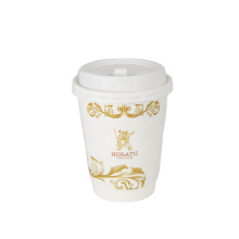 Double single style shop company business logo paper cup cafe